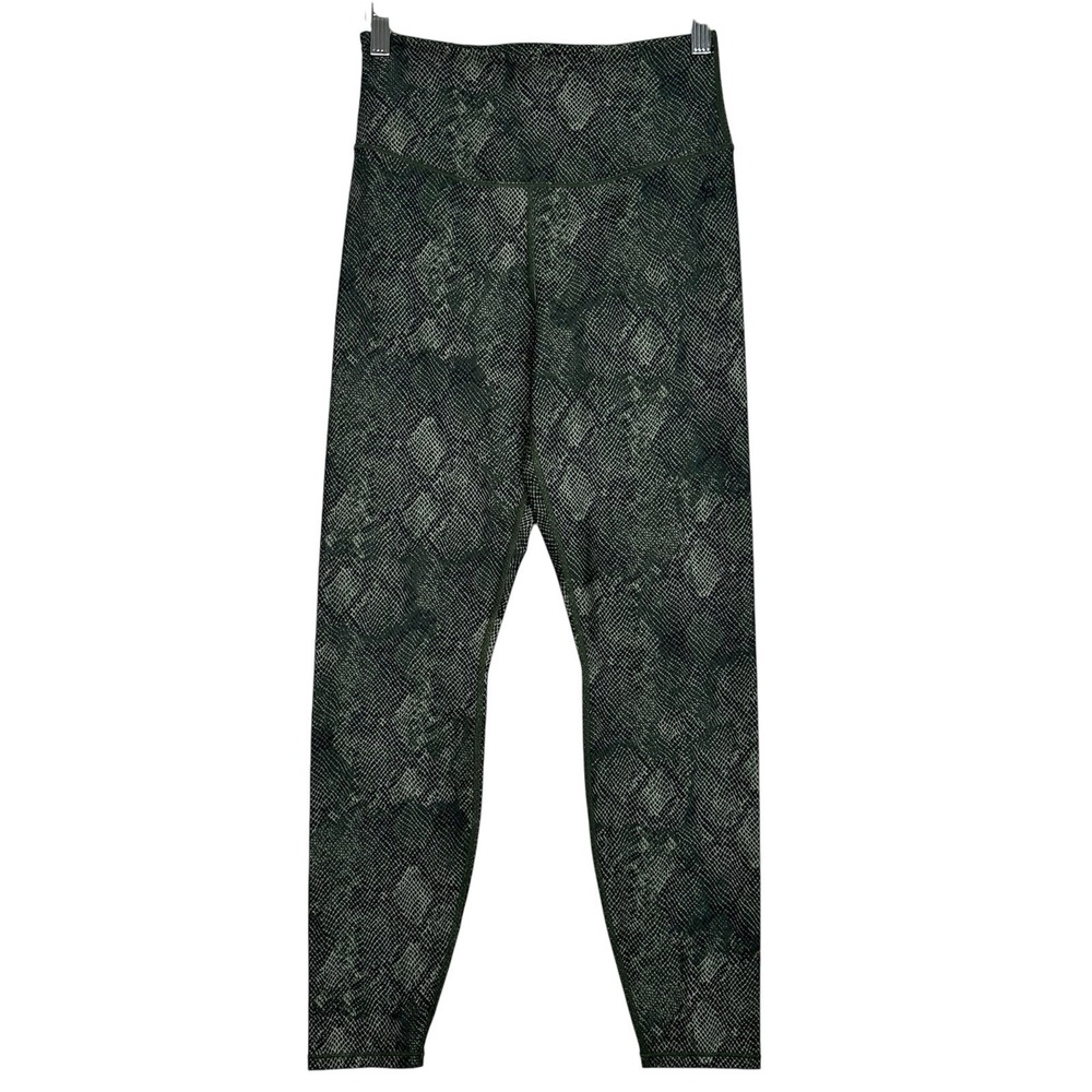 Good American Snake Print Leggings Women Size 2 Mid Rise Compression Green Black